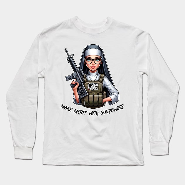 Gun Bless You Long Sleeve T-Shirt by Rawlifegraphic